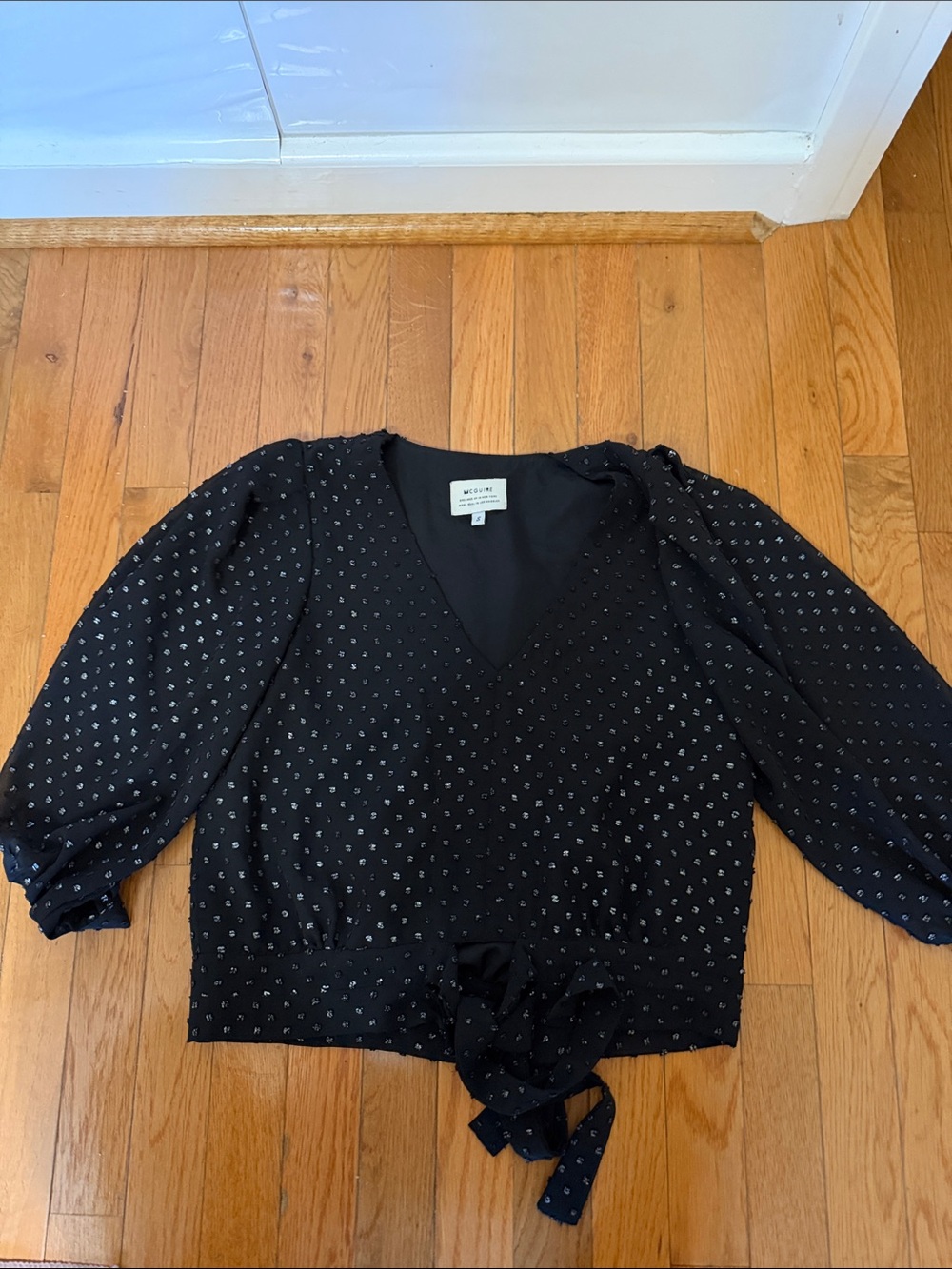 McGuire Dreamed in New York Made Up in Los Angeles Small Black Metallic Top